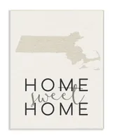 Stupell Industries Home Sweet Home Massachusetts Typography Wall Plaque Art, 10" x 15"