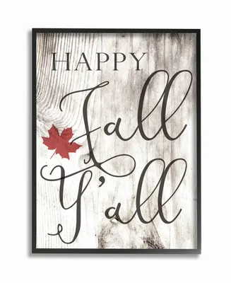 Stupell Industries Happy Fall Y'all Typography Sign Framed Giclee Art, 16" x 20"