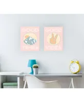 Stupell Industries Good Vibes Peace Hand Pink Wall Plaque Art, 10" x 15"