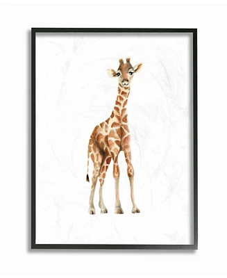 Stupell Industries Happy Baby Giraffe Illustration Framed Giclee Art, 16" x 20"