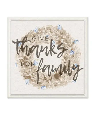 Stupell Industries Give Thanks for Family Strawflower Wreath Wall Plaque Art, 10" x 15"