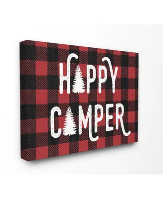 Stupell Industries Happy Camper Red Black Canvas Wall Art, 16" x 20"