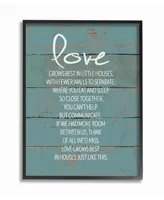 Stupell Industries Love Grows Best in Little Houses Distressed Teal Shiplap Framed Giclee Art, 11" x 14"