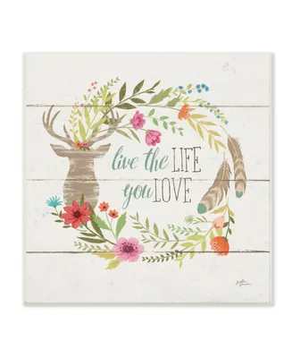 Stupell Industries Rustic Blooms Live the Life You Love Wall Plaque Art, 12" x 12"