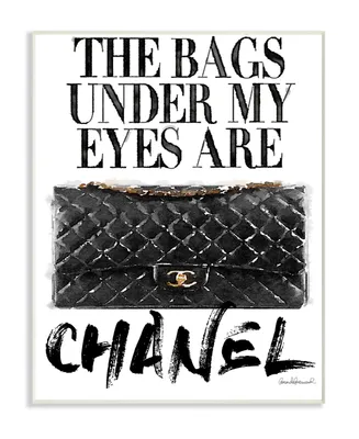 Stupell Industries Glam Bags Under My Eyes Black Bag Wall Plaque Art, 12.5" x 18.5"