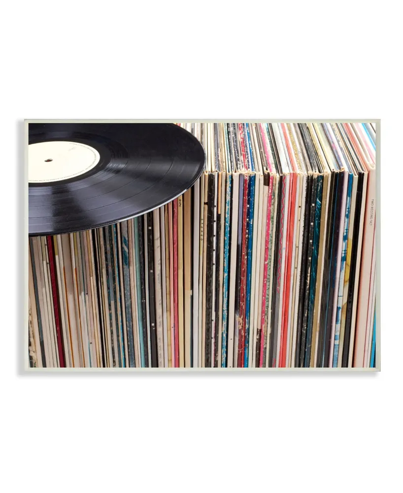 Stupell Industries Vintage-Inspired Records Display Wall Plaque Art, 12.5" x 18.5"
