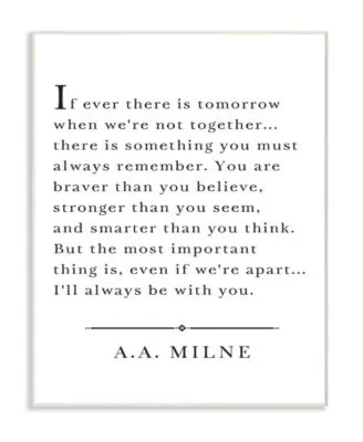 Stupell Industries Ill Always Be With You A.A. Milne Wall Art Collection