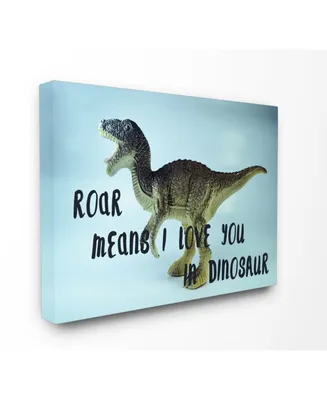 Stupell Industries Roar is I Love You in Dinosaur Canvas Wall Art, 16" x 20"