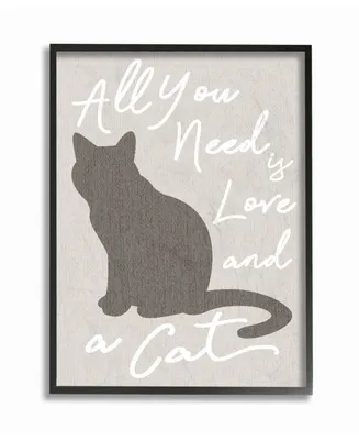 Stupell Industries All You Need is Love and a Cat Framed Giclee Art, 16" x 20"
