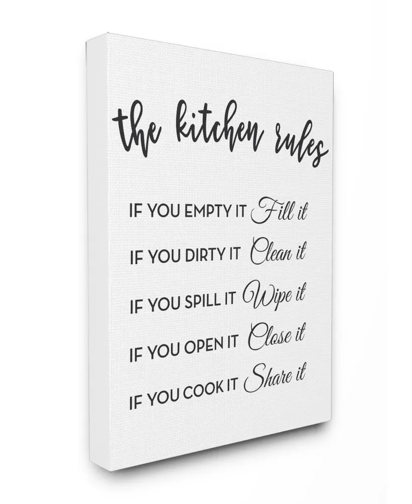 Stupell Industries The Kitchen Rules If You… Canvas Wall Art
