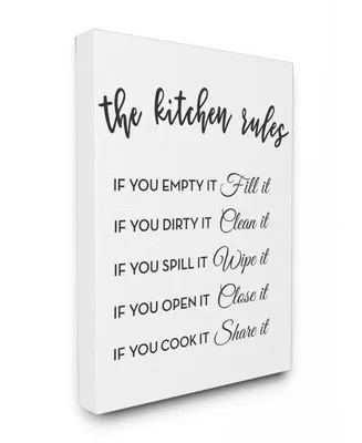 Stupell Industries The Kitchen Rules If You… Canvas Wall Art