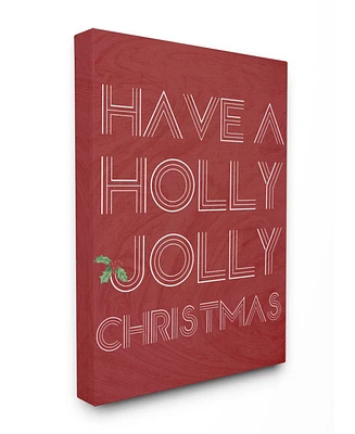 Stupell Industries Holly Jolly Christmas Canvas Wall Art, 30" x 40"