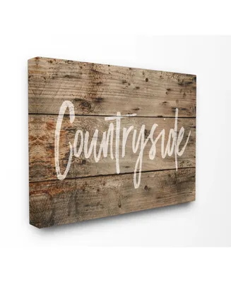 Stupell Industries Countryside Distressed Plank Wood Look Canvas Wall Art, 30" x 40"