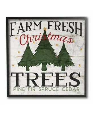 Stupell Industries Farm Fresh Christmas Trees Framed Giclee Art, 12" x 12"