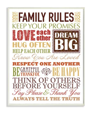 Stupell Industries Home Decor Family Rules Autumn Colors Wall Plaque Art, 12.5" x 18.5"