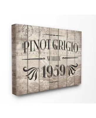 Stupell Industries Home Decor Pinot Grigio Barrel Label Wine Kitchen Cavnas Wall Art, 16" x 20"