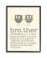 Stupell Industries Home Decor Definition Of Brother with Two Gray Owls Framed Giclee Art, 11" x 14"