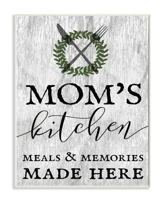 Stupell Industries Mom's Kitchen Meals and Memories Wall Plaque Art, 10" x 15"