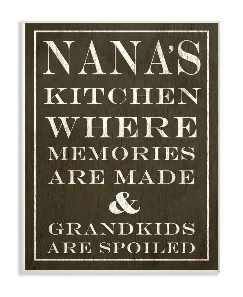 Stupell Industries Nanas Kitchen and Spoiled Grandkids Dark Wall Plaque Art, 12.5" x 18.5"