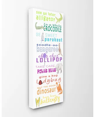 Stupell Industries See You Later Alligator Animal Goodbyes Canvas Wall Art, 10" x 24"