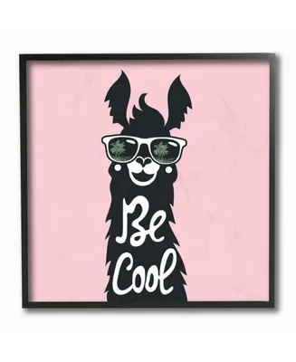 Stupell Industries Be Cool Llama with Sunglasses Framed Giclee Art, 12" x 12"