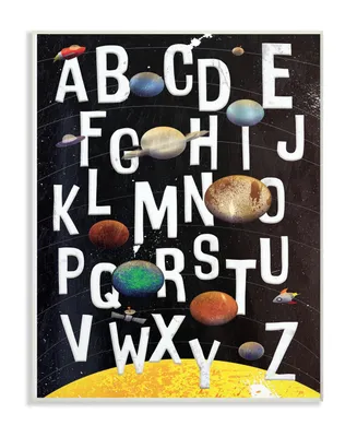 Stupell Industries Alphabet Milky Way Planets Wall Plaque Art, 10" x 15"