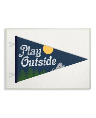 Stupell Industries Play Outside Nature Pennant Blue Wall Plaque Art, 10" x 15"