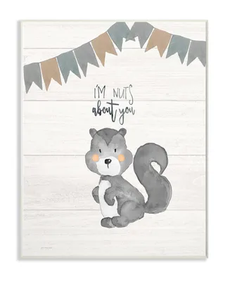 Stupell Industries I'M Nuts About You Squirrel Wall Plaque Art, 12.5" x 18.5"