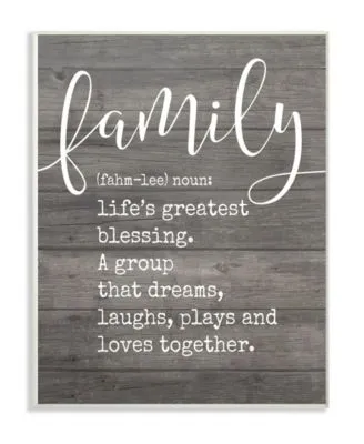 Stupell Industries Family Definition Planked Art Collection