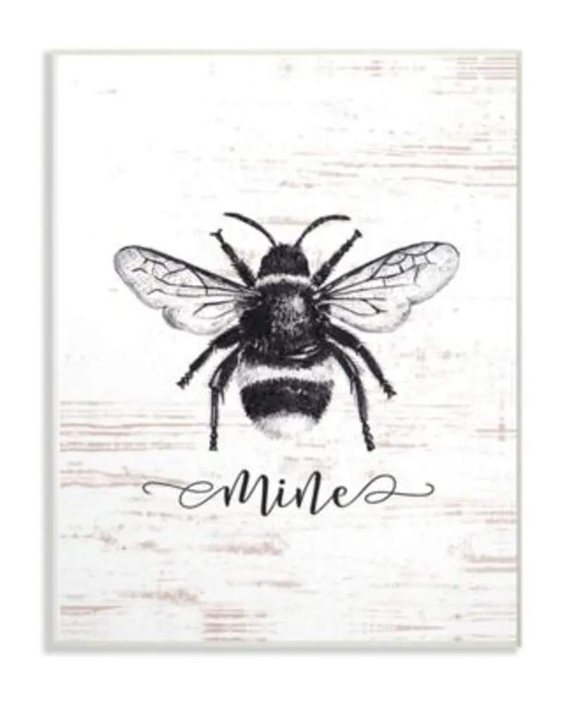 Stupell Industries Bee Mine Drawing On Wood Wall Art Collection