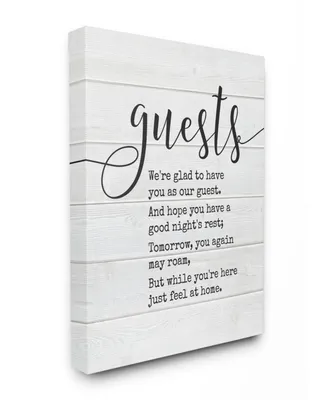Stupell Industries Guests Feel At Home Canvas Wall Art, 24" x 30"