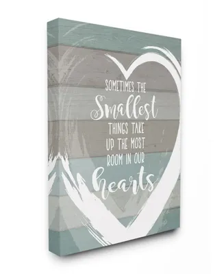 Stupell Industries Smallest Things Most Room In Heart Planked Canvas Wall Art, 24" x 30"