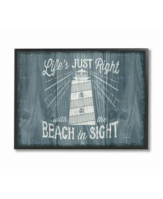Stupell Industries Life's Just Right Lighthouse Framed Giclee Art