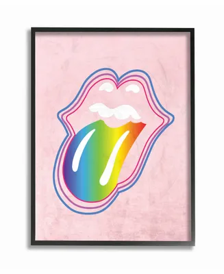 Stupell Industries Rainbow Mouth Framed Giclee Art, 16" x 20"