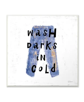 Stupell Industries Wash Darks in Cold Blue Jeans Wall Plaque Art, 12" x 12"