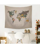 Stratton Home Decor "Adventure Await" Map Wall Tapestry