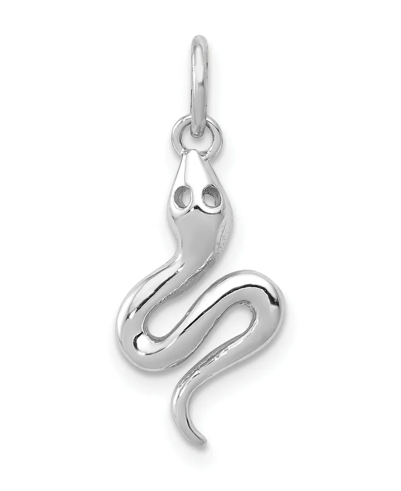 Polished Snake Charm in 14k White Gold