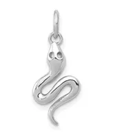 Polished Snake Charm in 14k White Gold