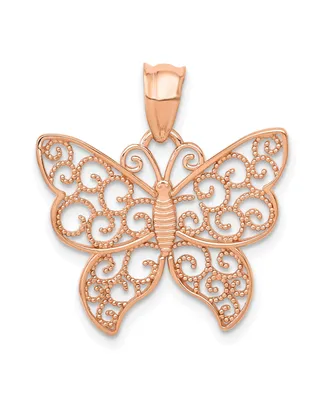 Filigree Butterfly Pendant in 14k Rose Gold
