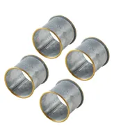 Saro Lifestyle Rim Galvanized Napkin Ring, Set of 4