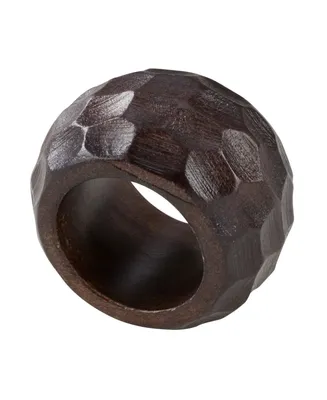 Saro Lifestyle Mango Wood Napkin Ring with Chunky Design, Set of 4
