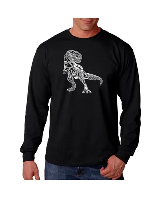 La Pop Art Men's Word Long Sleeve T-Shirt- Dinosaur