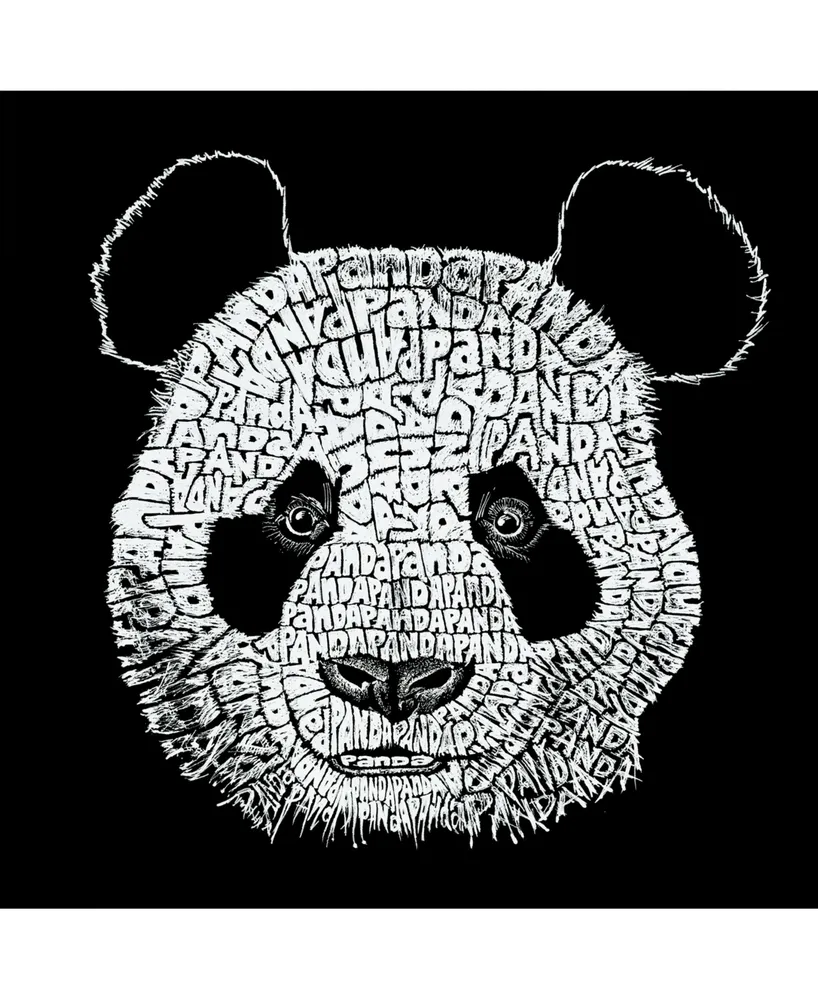 La Pop Art Men's Word Long Sleeve T-Shirt- Panda Head
