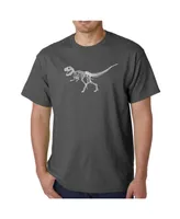 La Pop Art Men's Word T-Shirt - Dinosaur T-Rex Skeleton