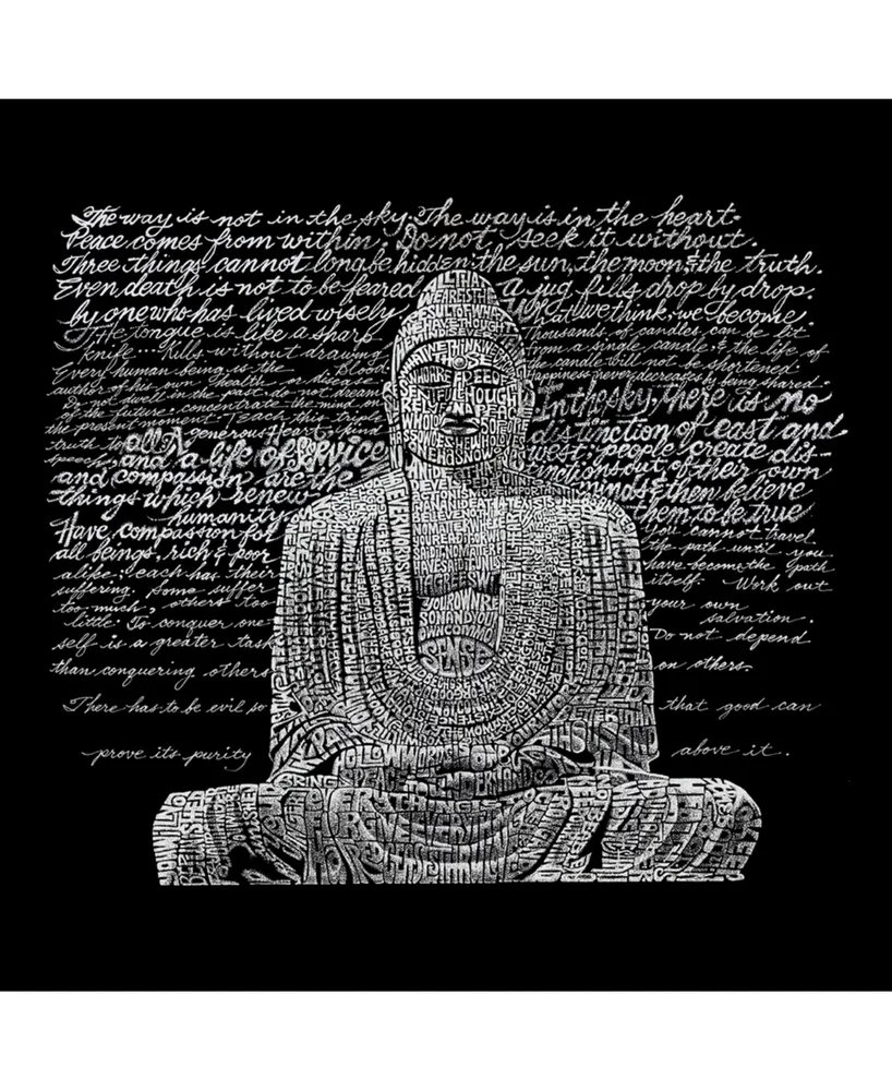 La Pop Art Men's Word Long Sleeve T-Shirt - Zen Buddha