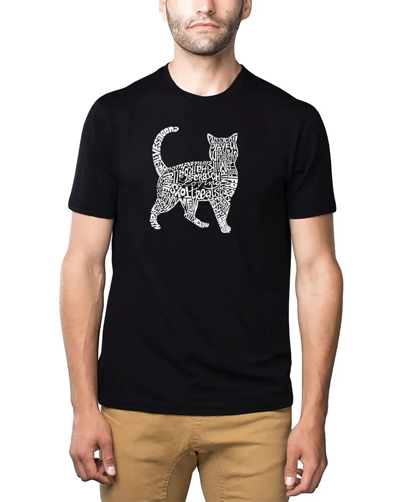La Pop Art Men's Premium Word T-Shirt - Cat