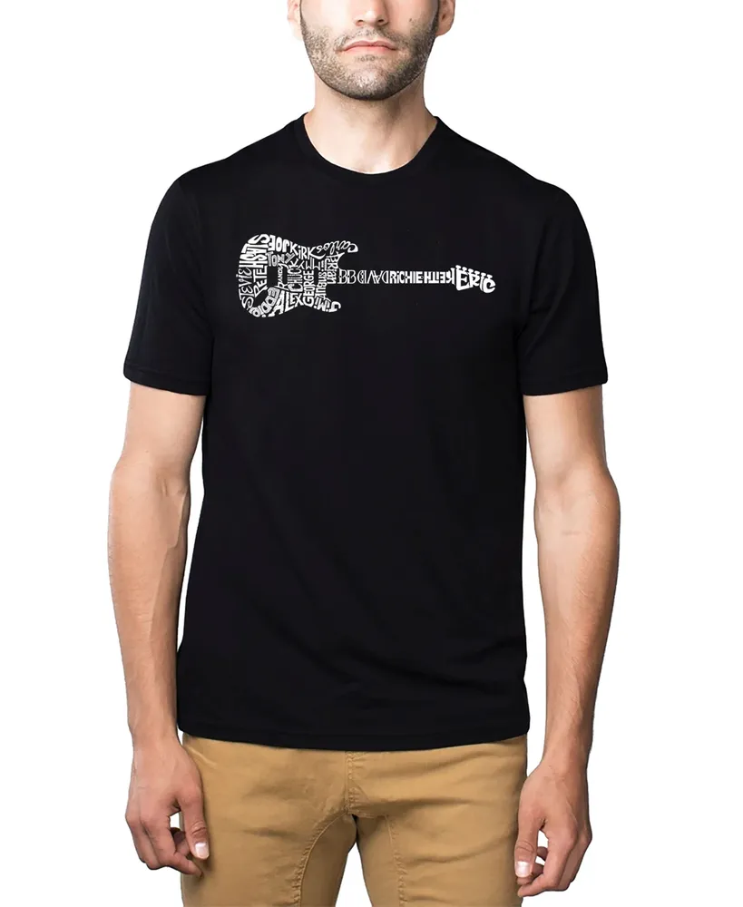 La Pop Art Men's Premium Word T-Shirt - Rock Guitar Body