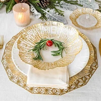 Vietri Rufolo Glass Gold Round Platter