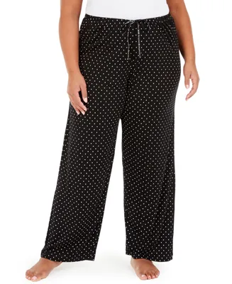 Hue Womens Plus Sleepwell Printed Knit pajama pant made with Temperature Regulating Technology