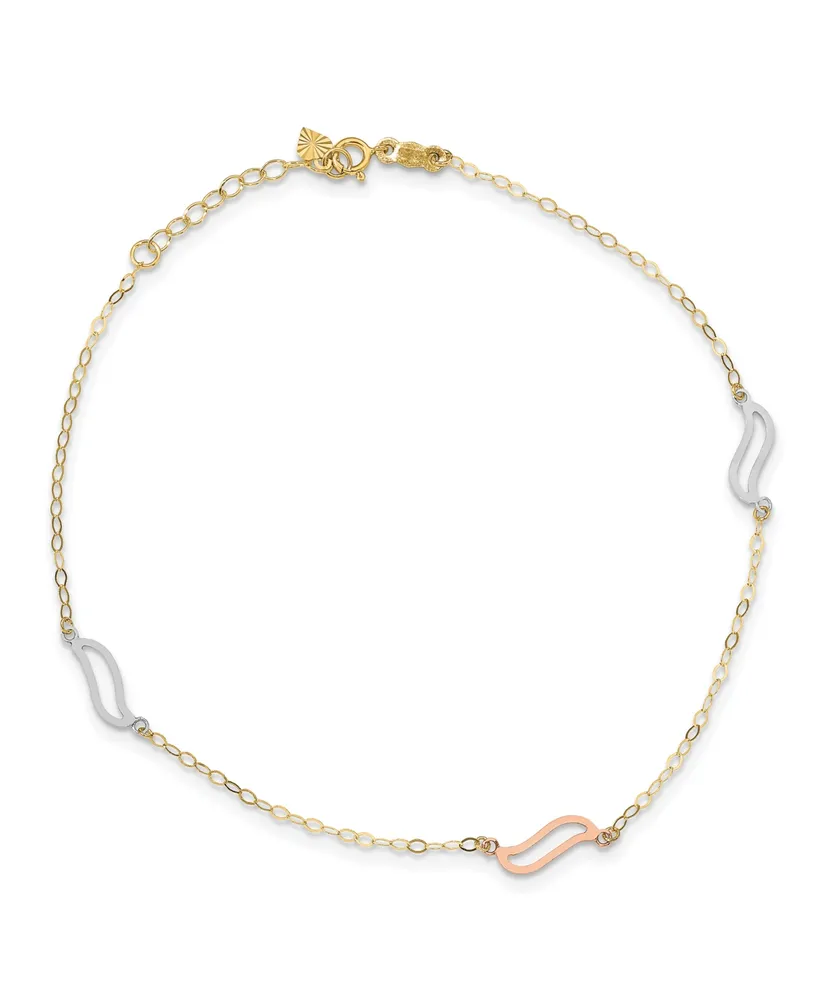 S-Link Anklet in 14k White, Rose and Yellow Gold